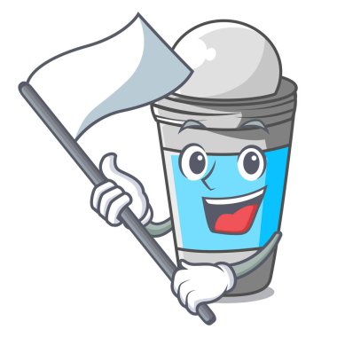 Bayrak rulo ile karikatür vektör çizim ile izole deodorant