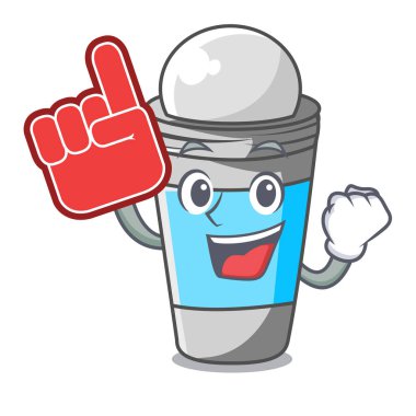 Köpük parmak rulo üzerinde çizgi film vektör çizim ile izole deodorant