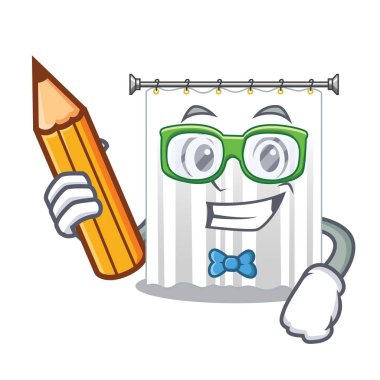 Öğrenci duş perdeleri karakter banyolarda illüstrasyon vektör