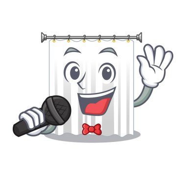 Çok güzel vektör çizim şarkı karikatür duş perdeleri vardır