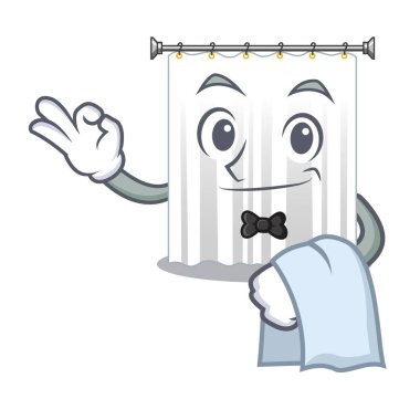 Garson karikatür duş perdeleri çok güzel vektör çizim vardır