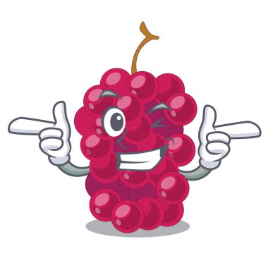 Wink dut karakter meyve sepeti vektör çizim içinde