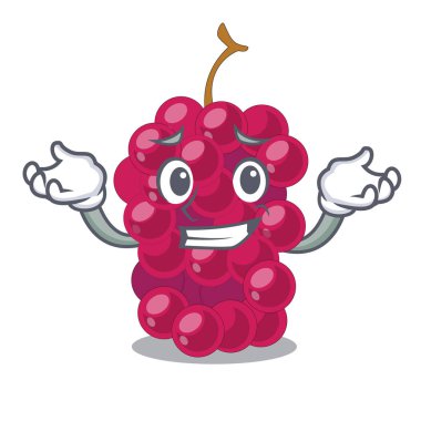 Karakter meyve sepeti vektör çizim içinde sırıtan dut