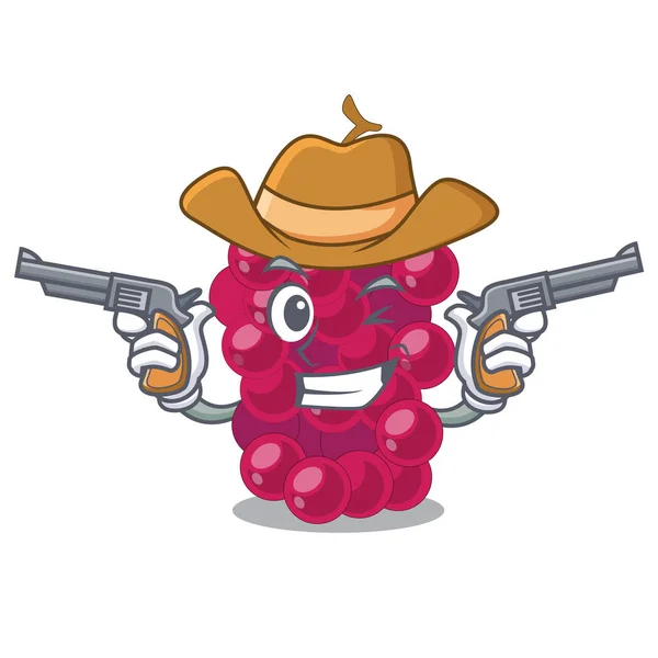 Cowboy Mulberry Frukt Tecknad Tabell Vektorillustration — Stock vektor