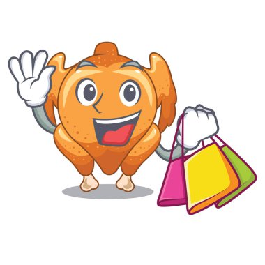 Kızarmış tavuk alışveriş hizmet karikatür tablo vektör çizim