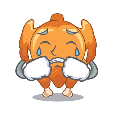 Tavuk rosto ile izole ağlıyor vektör çizim karakterleri