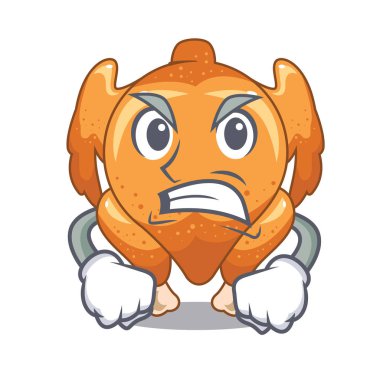 Kızgın tavuk kızartma karakter vektör çizim ile izole