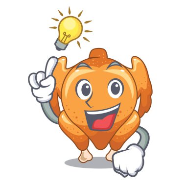 Bir fikir karikatür kızarmış tavuk vektör çizim yemeye hazır var