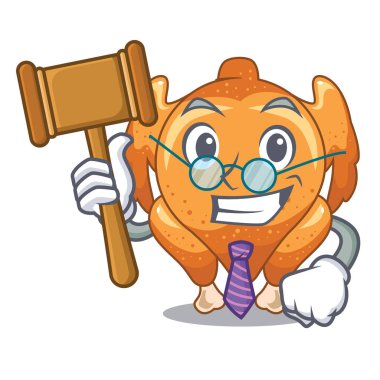 Yargıç karikatür kızarmış tavuk vektör çizim yemeye hazır