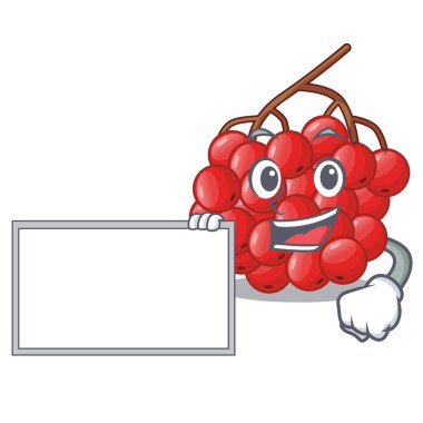 Kurulu ile rowan karikatür ahşap vektör çizim üzerinde meyve çilek.