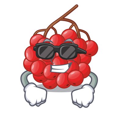 Süper cool ağaç rowan karakter şekli vektör çizim çilek