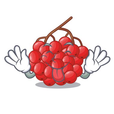 Dışarı üvez meyveleri ile maskot vectorb illüstrasyon izole dil