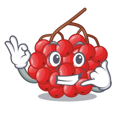 Üvez meyveleri ile maskot vectorb illüstrasyon izole ara beni
