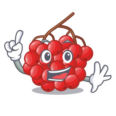 Parmak üvez meyveleri ile maskot vectorb illüstrasyon izole