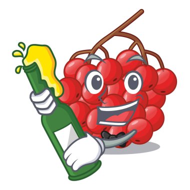 Maskot vectorb illüstrasyon ile izole bira üvez meyveleri ile