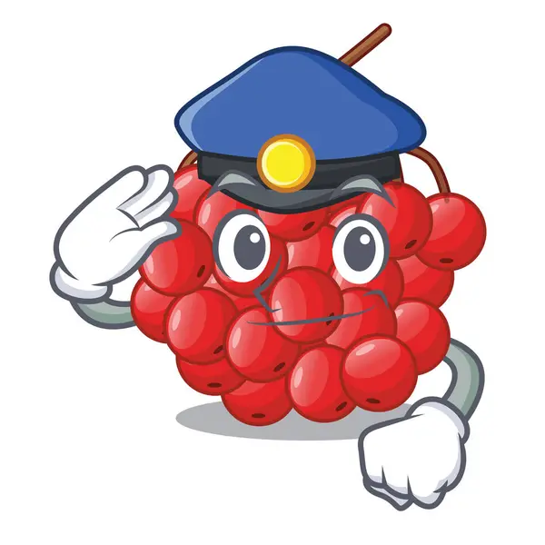 Αστυνομία Rowan Μούρα Φρούτα Καρτούν Εικονογράφηση Ξύλο Φορέα — Διανυσματικό Αρχείο