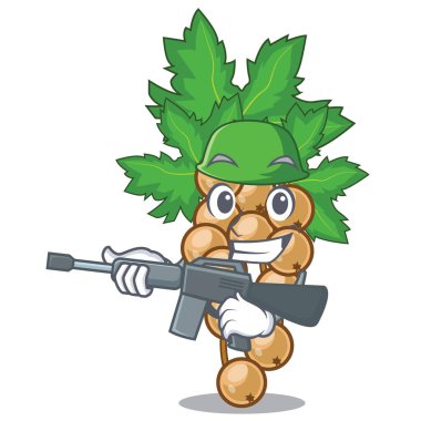 Çizgi film vektör çizim ile izole ordu beyaz frenk üzümü