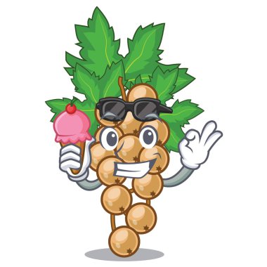 Dondurma carrunt ahşap karikatür tablo vektör çizim üzerinde beyaz