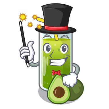 Sihirbaz avokado smoothies karikatür şeklinde illüstrasyon vektör
