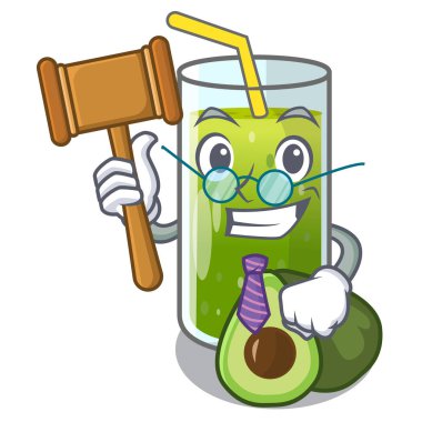 Yargıç avokado smoothies karikatür şeklinde illüstrasyon vektör