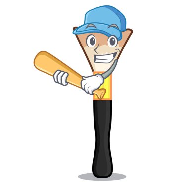 Beyzbol allık karakter makyaj çantası vektör çizim içinde oynarken