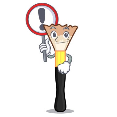 Karakter makyaj çantası vektör çizim içinde işareti allık ile