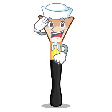 Karakter makyaj çantası vektör çizim denizci allık