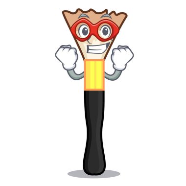 Süper kahraman allık bir karikatür tuvalet masası vektör çizim üzerinde