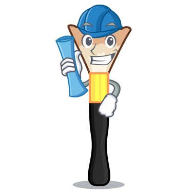 Mimar allık bir karikatür tuvalet masası vektör çizim üzerinde