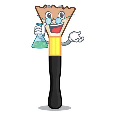 Profesör allık bir karikatür tuvalet masası vektör çizim üzerinde