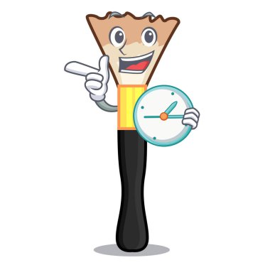 Bir çizgi film tuvalet masası vektör çizim Tarih ile saat allık