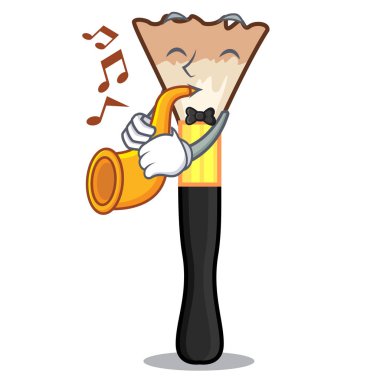 Trompet allık ile çizgi film vektör çizim içinde izole