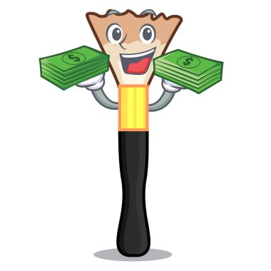 Çizgi film vektör çizim ile izole para çantası allık ile