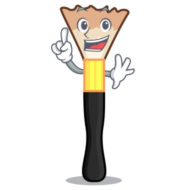 Maskot vektör çizim şeklinde parmak allık