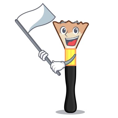 Maskot vektör çizim şeklinde ile bayrak allık