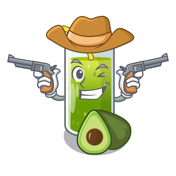 Batidos Aguacate Vaquero Una Ilustración Vector Vidrio Mascota — Archivo Imágenes Vectoriales