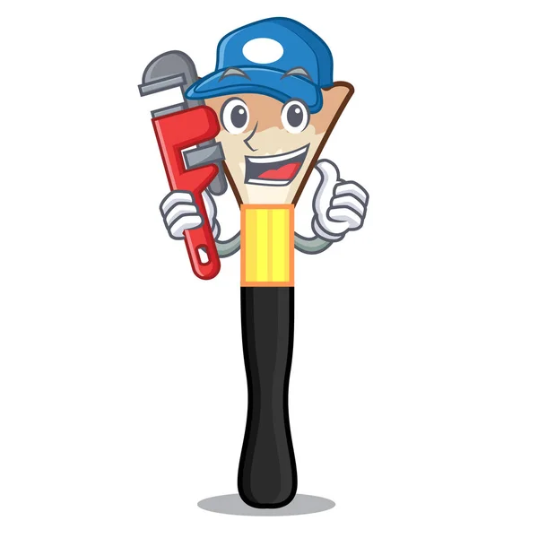 Plumber Blusher Shape Mascot Vector Illustration — Stock Vector