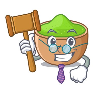 Yargıç matcha toz maskot vektör çizim ile izole