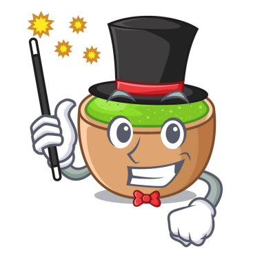 Sihirbaz matcha toz içinde maskot vektör çizim ile izole