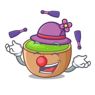 Maskot vektör çizim ile izole Matcha toz hokkabazlık