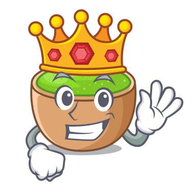 Kral matcha toz maskot vektör çizim ile izole