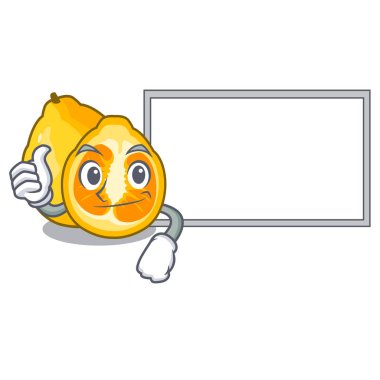 Başparmak yukarıya ile Yönetim Kurulu ugli meyve karikatür tablo vektör çizim yukarıda