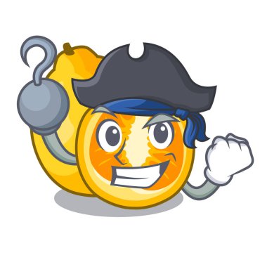 Korsan ugli meyve karikatür tablosunun üstünde illüstrasyon vektör