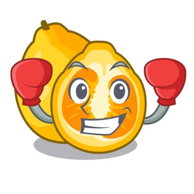 Ugli meyve karikatür tablo vektör çizim yukarıda boks