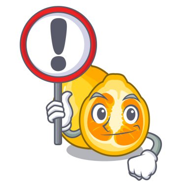 İşareti ile ugli meyve karikatür tablo vektör çizim