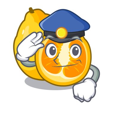 Polis ugli meyve karikatür tablosunun üstünde illüstrasyon vektör