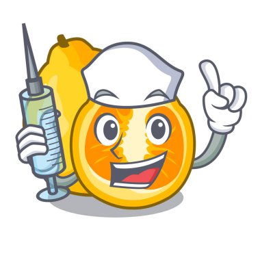 Hemşire ugli maskotu meyve sepeti illüstrasyon vektör