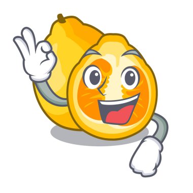 Tamam ugli maskotu meyve sepeti illüstrasyon vektör