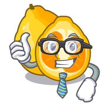 İşadamı ugli maskotu meyve sepeti illüstrasyon vektör