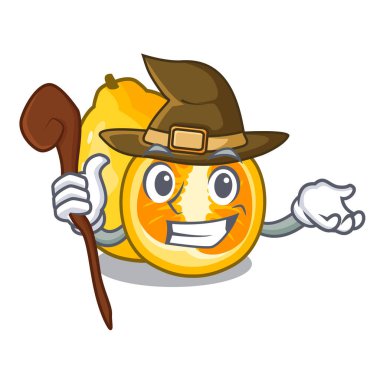 Cadı ugli meyve karikatür buzdolabı vektör çizim